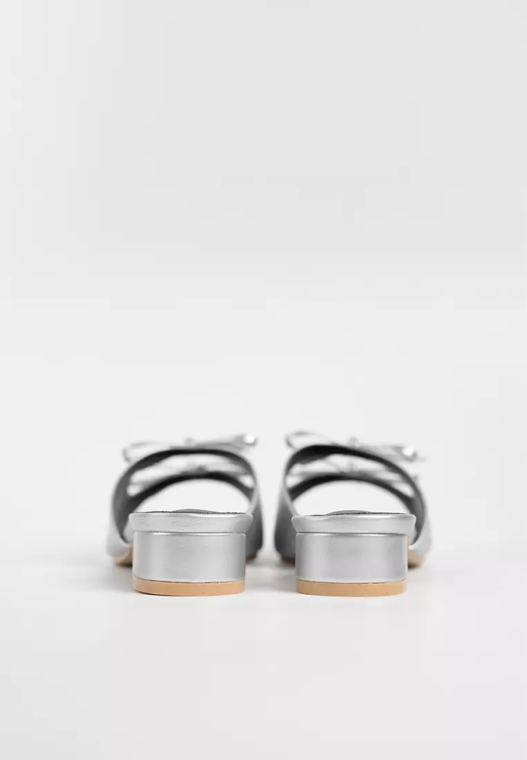 Valeria Glossy Ribbon Mules