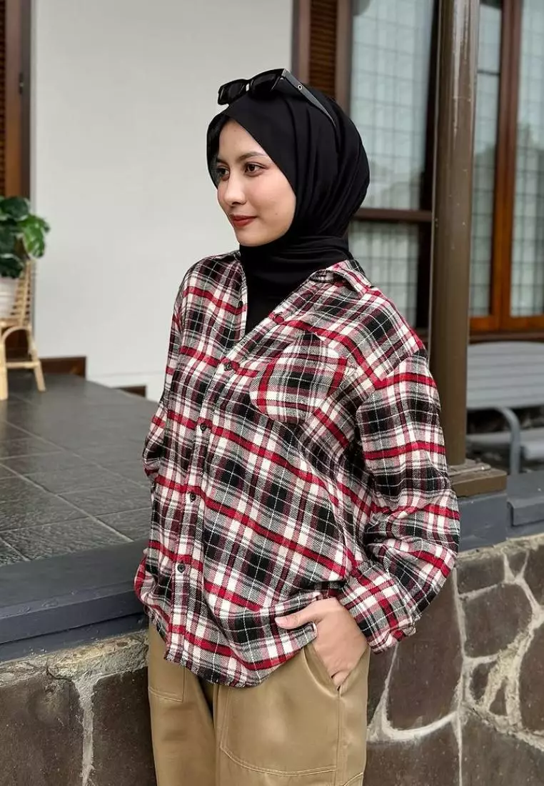 Agni Kemeja Flanel - Krem