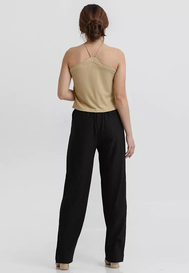 Knit Halter Tank Top in Mustard