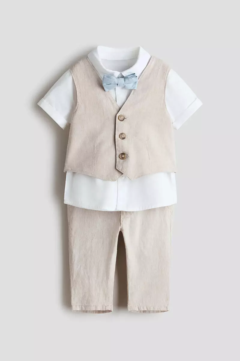 4-piece linen-blend dressy set