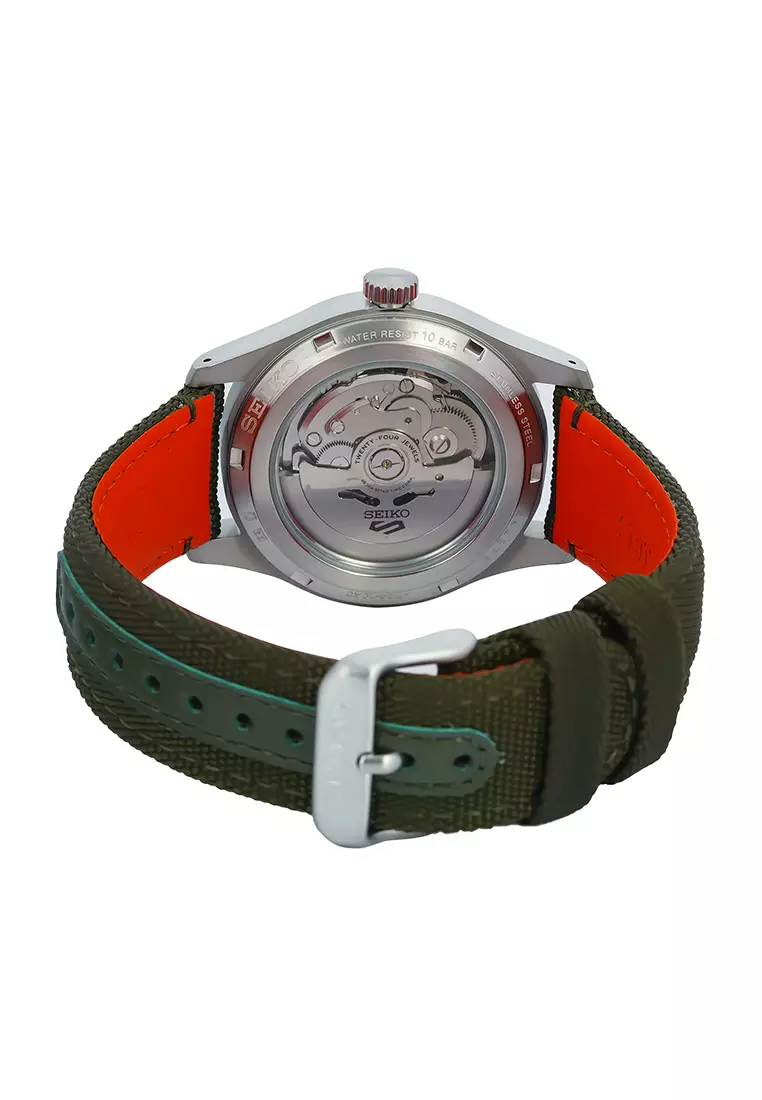 Seiko 5 Sports SRPH29K1- Jam Tangan Automatic Pria - Green Dial Green Nylon Strap