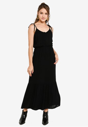 Jual Zalora Young Tiered Maxi Dress With Ties Details Original