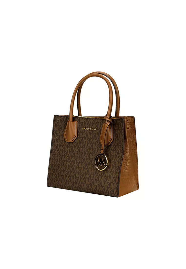 Mercer Medium Logo and Leather Accordion Crossbody Bag In Brown 35S1GM9M2B