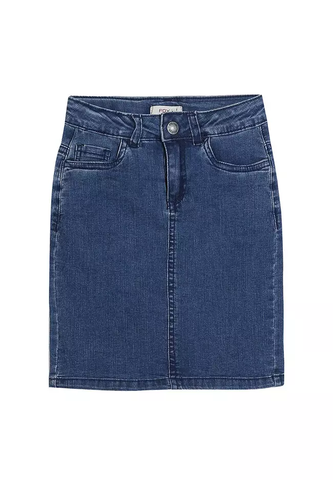 Mid length online denim skirts h&m