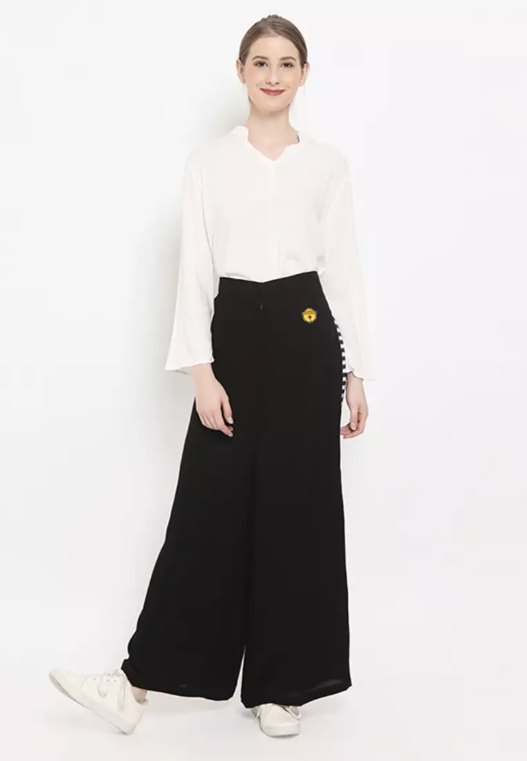 Doraemon Strip Pants Black