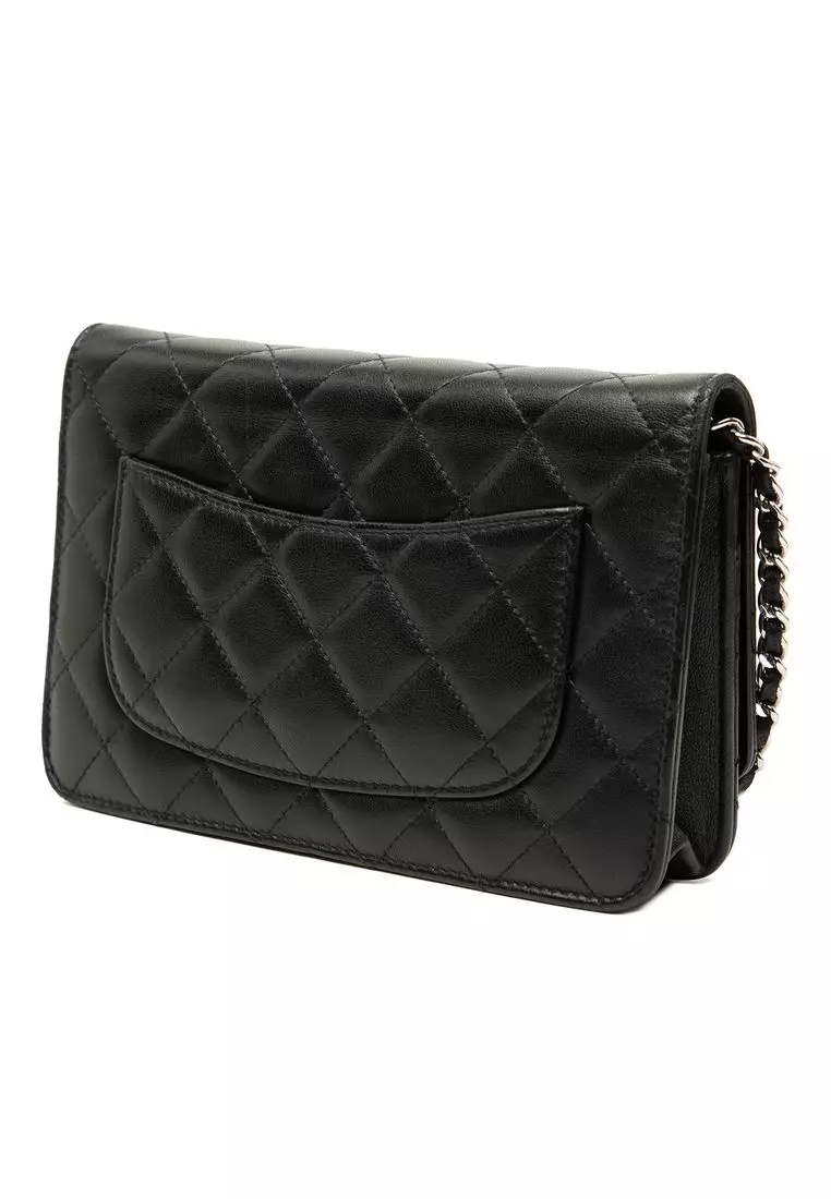 Pre-Loved Chanel Cc Quilted Lambskin Wallet On Chain