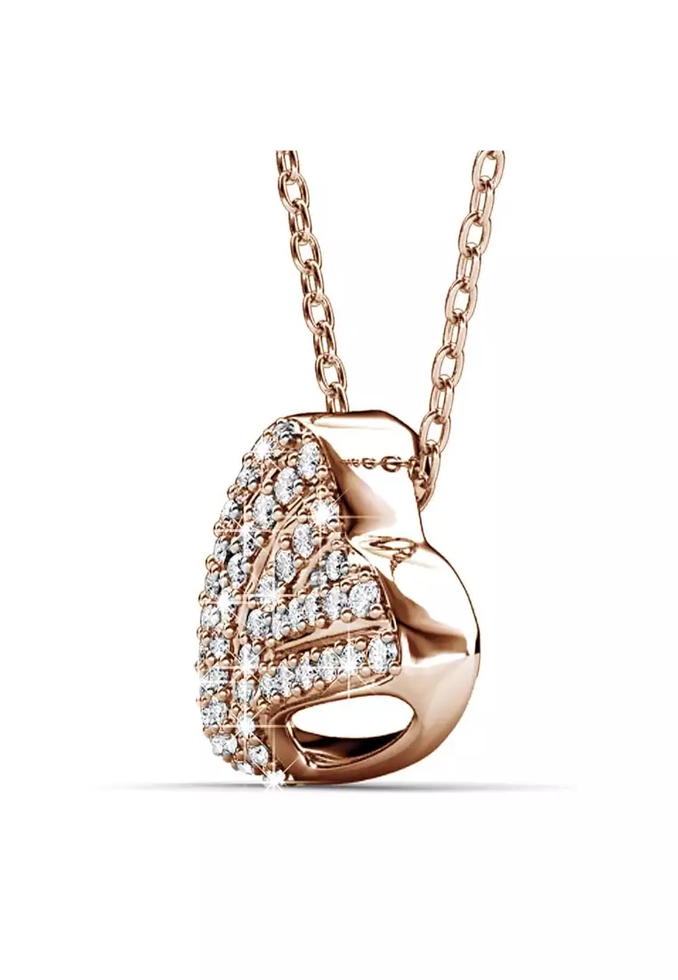 Heart-Shaped Rose Gold Pendant Necklace Embellished with SWAROVSKI®Crystal