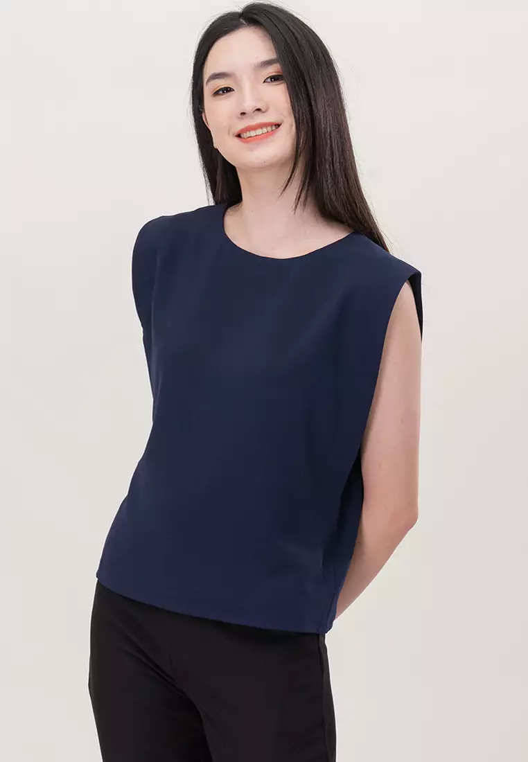 宽松版型无袖衬衫上衣