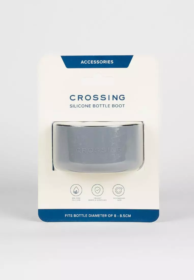 Crossing Silicone Water Bottle Boot - Fits Diameter 8-8.5cm (780ml) Blistered Pack - Gray