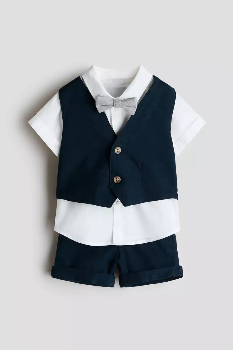 4-piece linen-blend dressy set