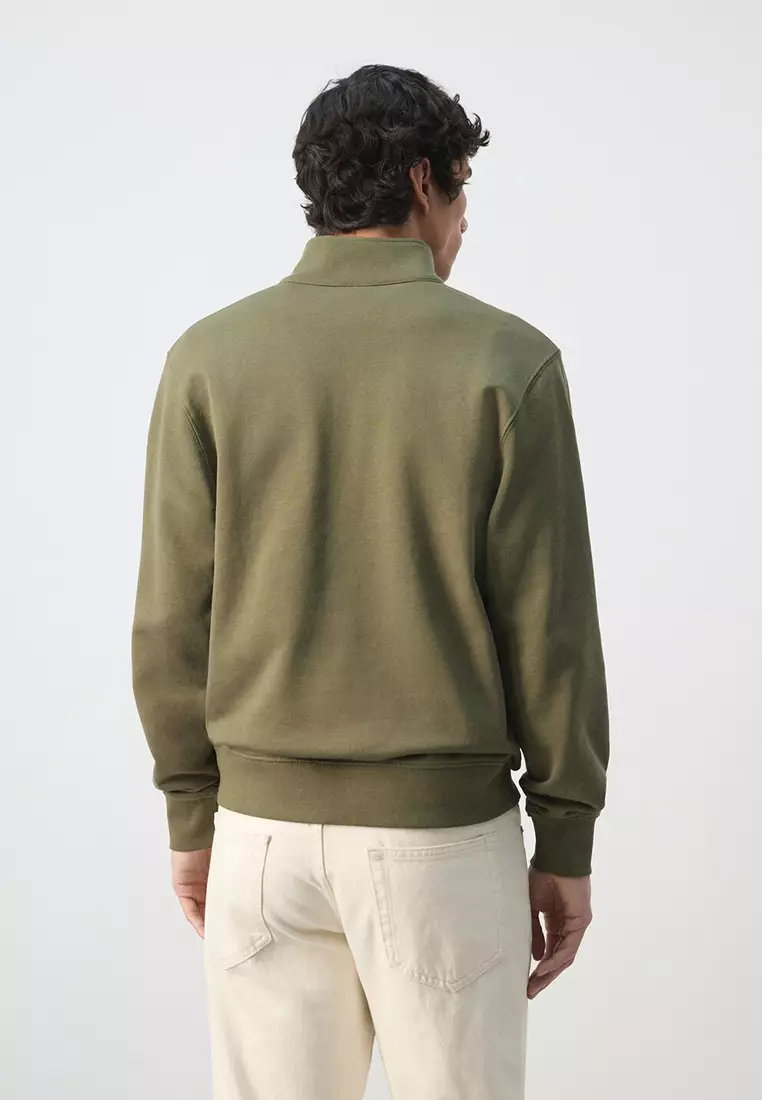 100% Cotton Zip-Neck Sweatshirt