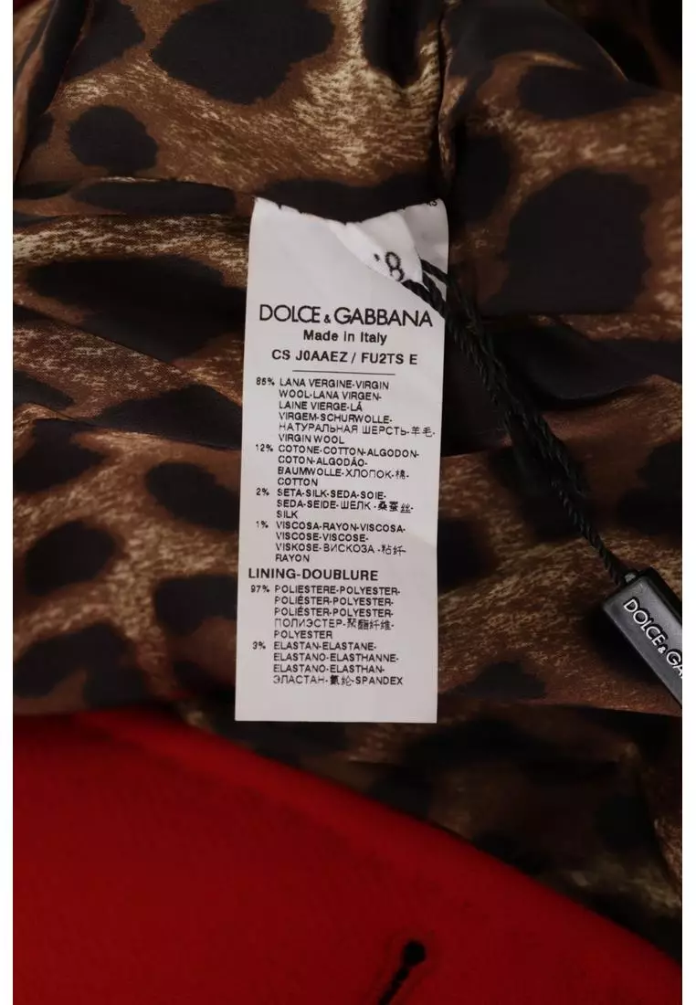 Buy Dolce & Gabbana Wool Coat Leopard Trim Model 3317 2025 Online