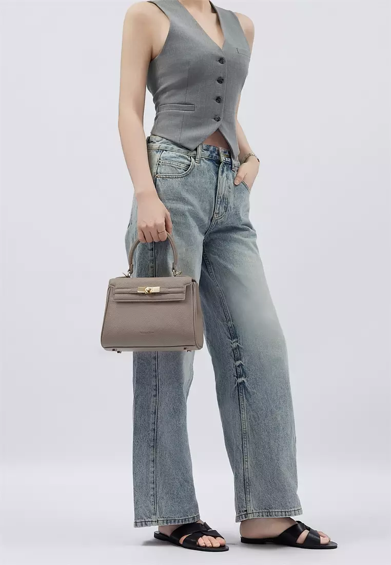 Victoria S 女士時尚休閒手提包 小號女士皮包/單肩包/斜背包/吊帶包 - 裸色