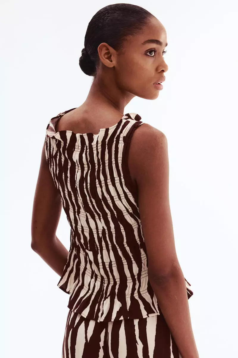 Smocked viscose top