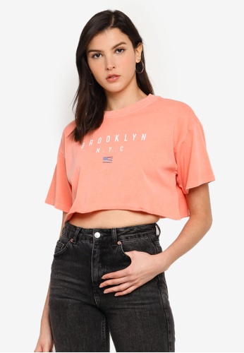 Buy Forever 21 Brooklyn Graphic Crop Tee Online Zalora Malaysia