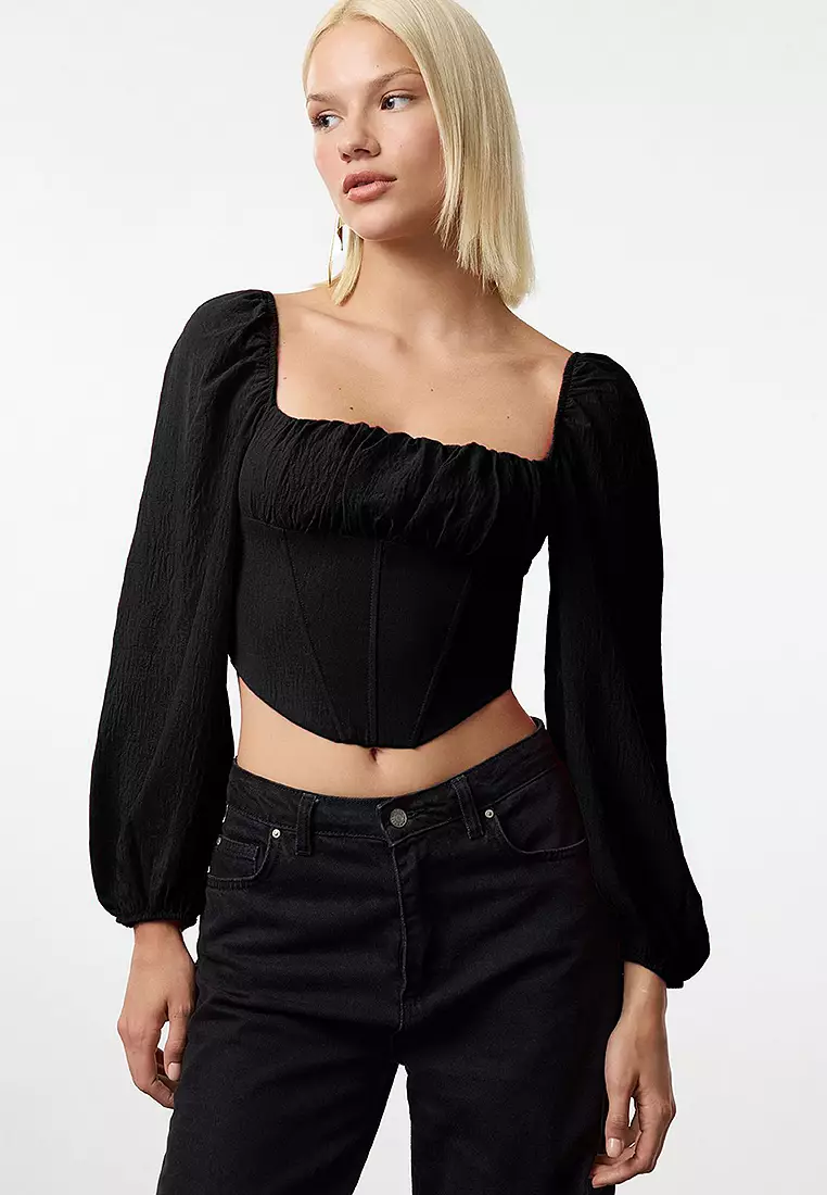 Shirred Crop Top