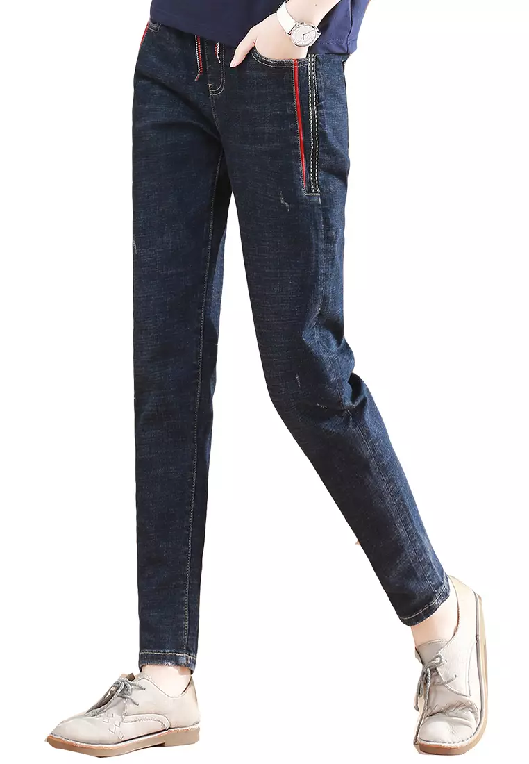 Girls navy blue jeggings discount