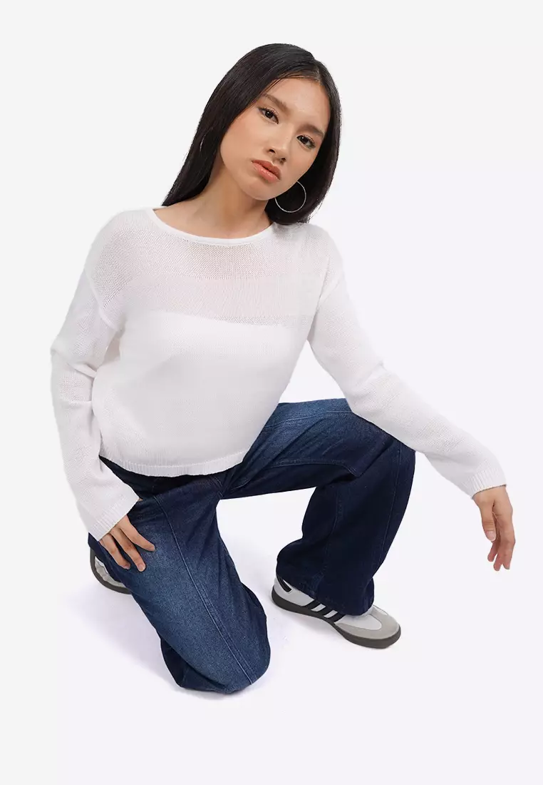 Long Sleeve Textured Knit Sweater