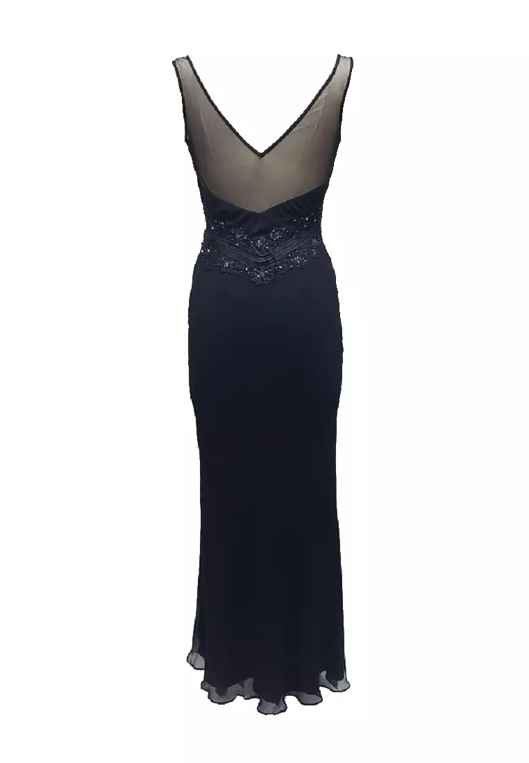 Romantic Effortless Silk Chiffon Beaded Evening Dress