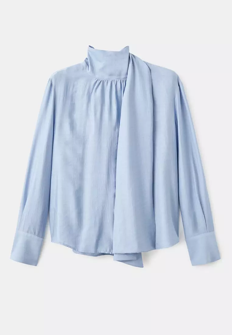 Textured Blouse With Foulard