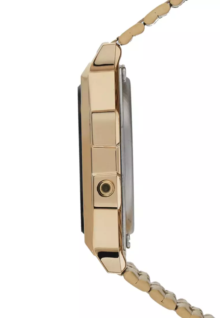 Casio Jam Tangan - Gold Black - Stainless Steel - A159WGEA-1DF