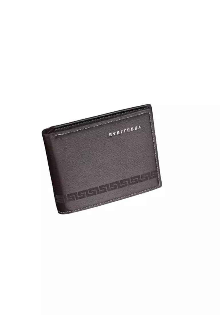 Dompet Pria Model Pendek Motif Garis Bahan Kulit PU Leather Premium ORIGINAL