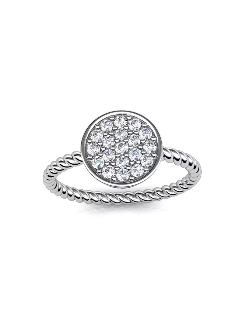 Twisted Round Ring - Cincin Crystal Swarovski by Her Jewellery