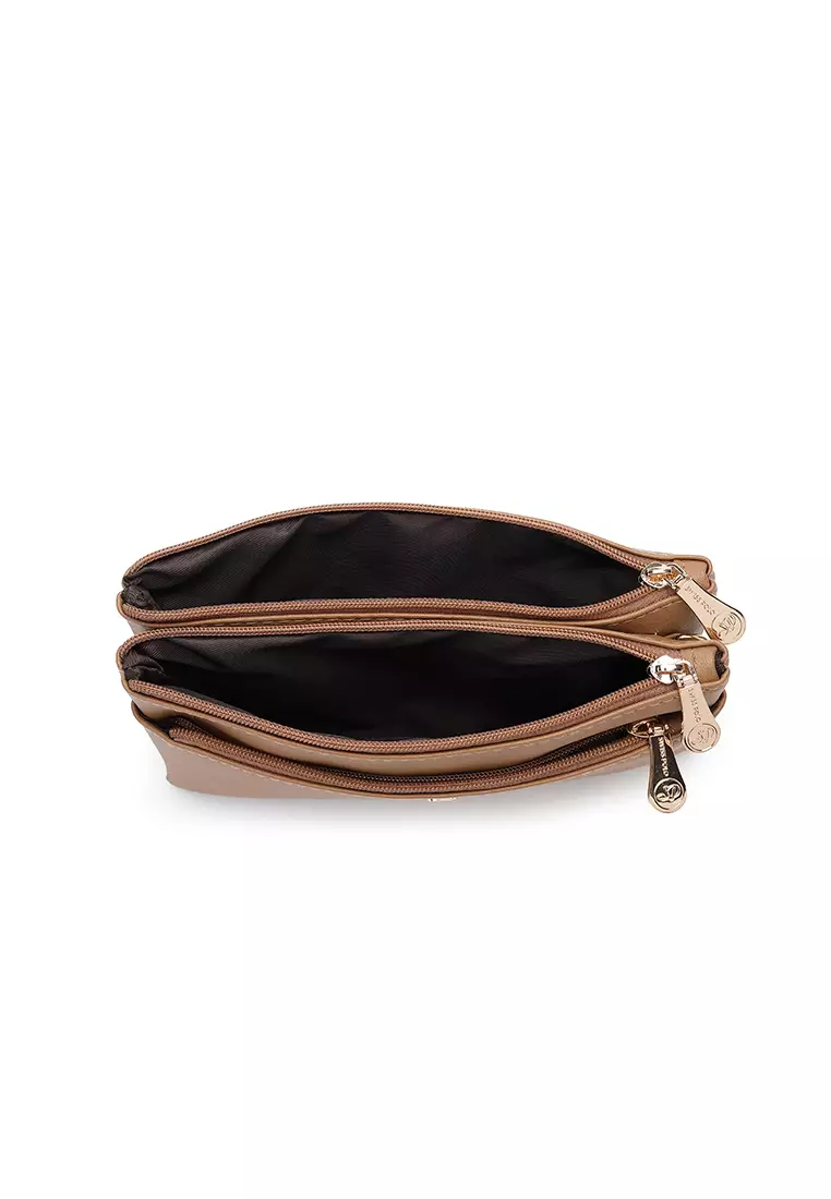 Women's Sling Bag / Crossbody Bag / Wristlet (斜孭袋 / 腕带錢包) - 棕色