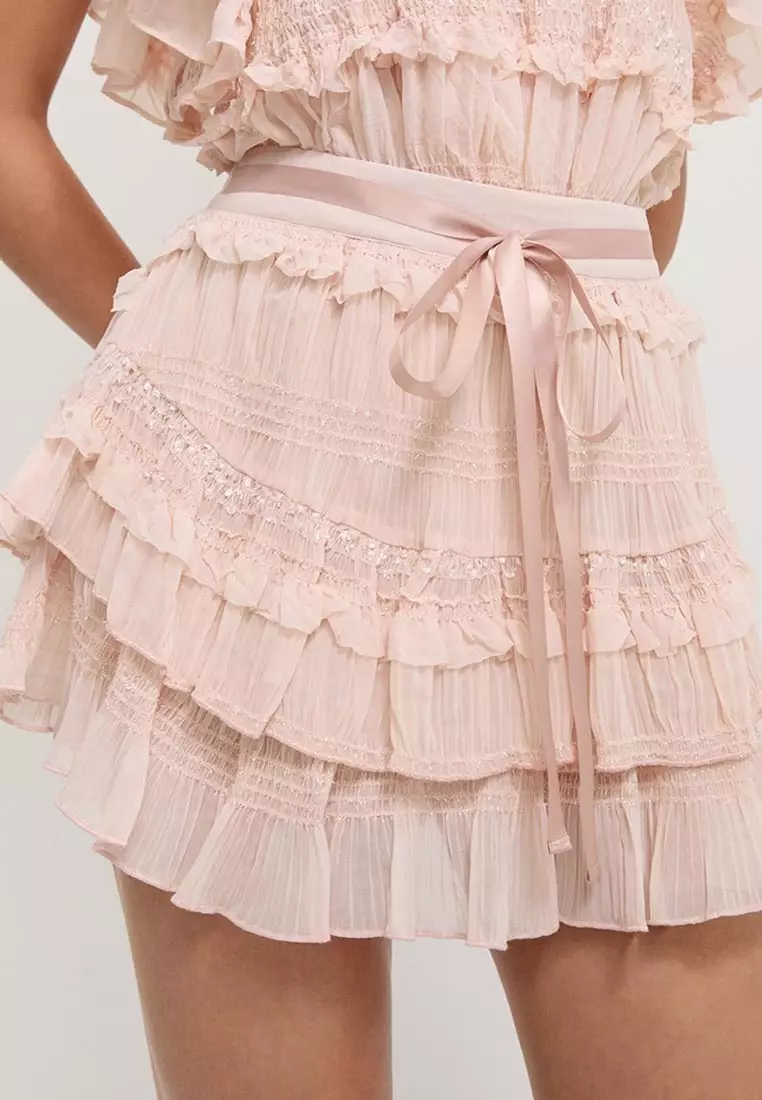 Ruffled Bow Tie Skirt