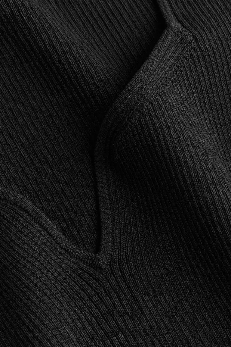 Rib-knit sweetheart-neck top