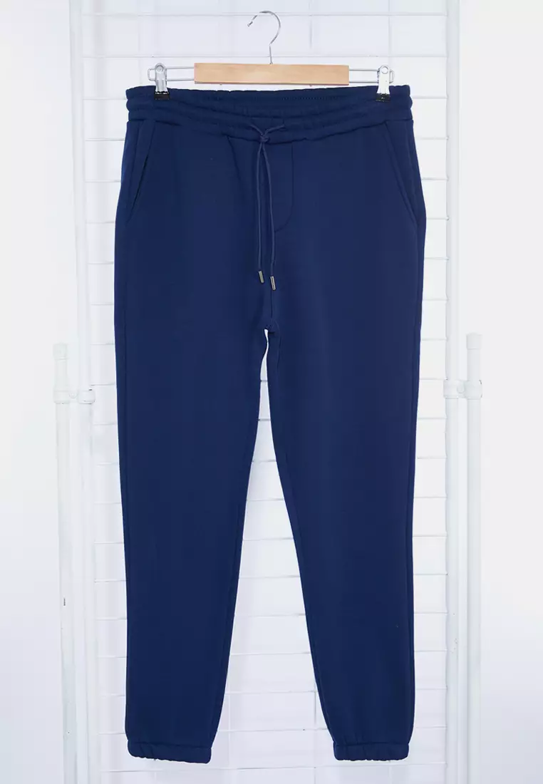 Indigo Unisex Regular/Normal Cut Leg Elasticated Polar Fleece/Warm Sweatpants