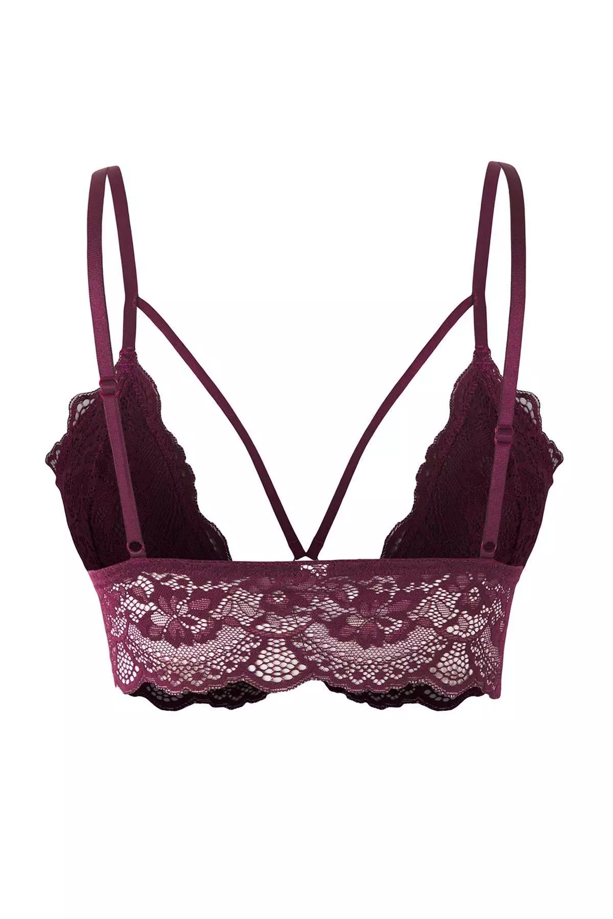 Plum Lace Covered Bustier Knit Bra