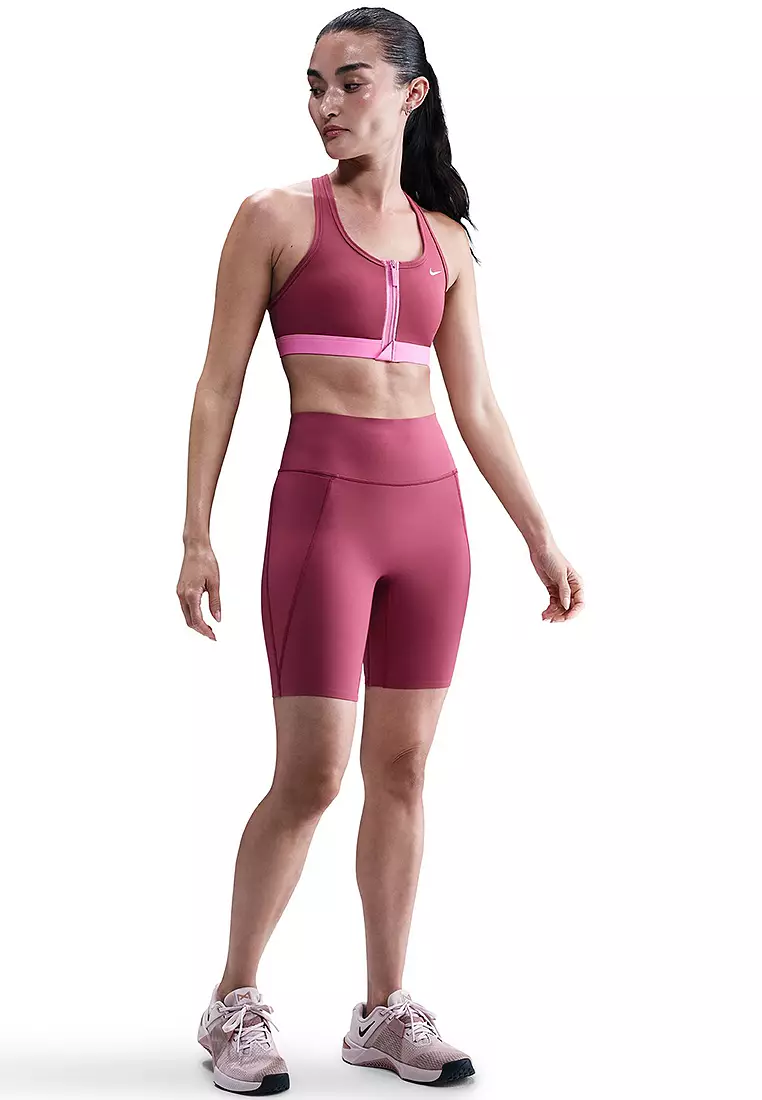 Swoosh Front Zip Medium-Support Padded Sports Bra