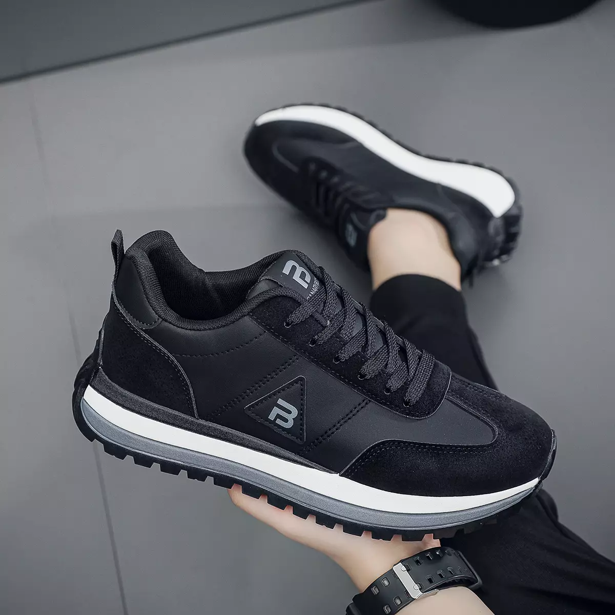 Sepatu Cowok Casual Bertali Sneakers Pria Sekolahan Pelajar QN325