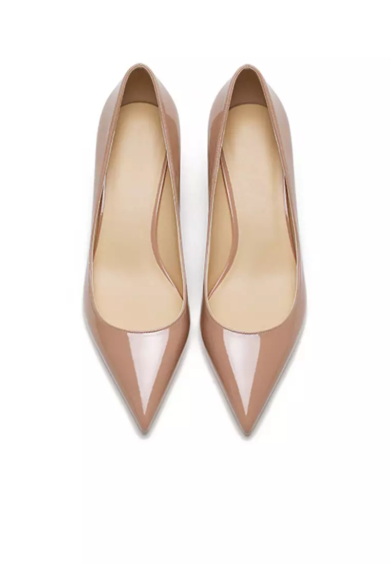 3CM Patent Pointed Kitten Heels Pumps HZL130