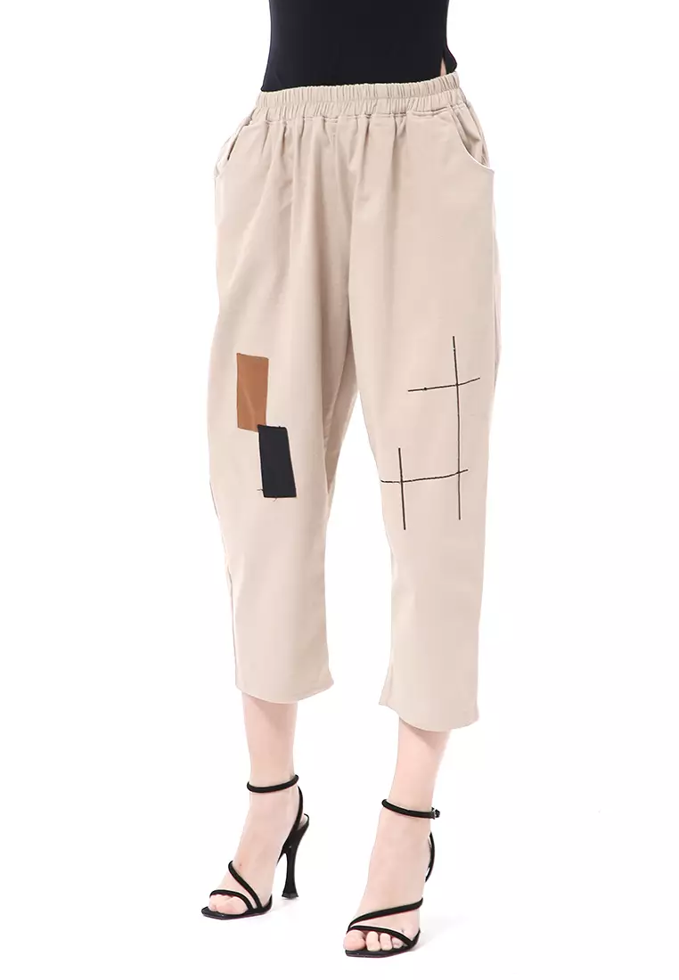 Stella Celana Panjang Wanita Casual Long Pants Korean Style Material Cotton Twill ORIGINAL - Cream