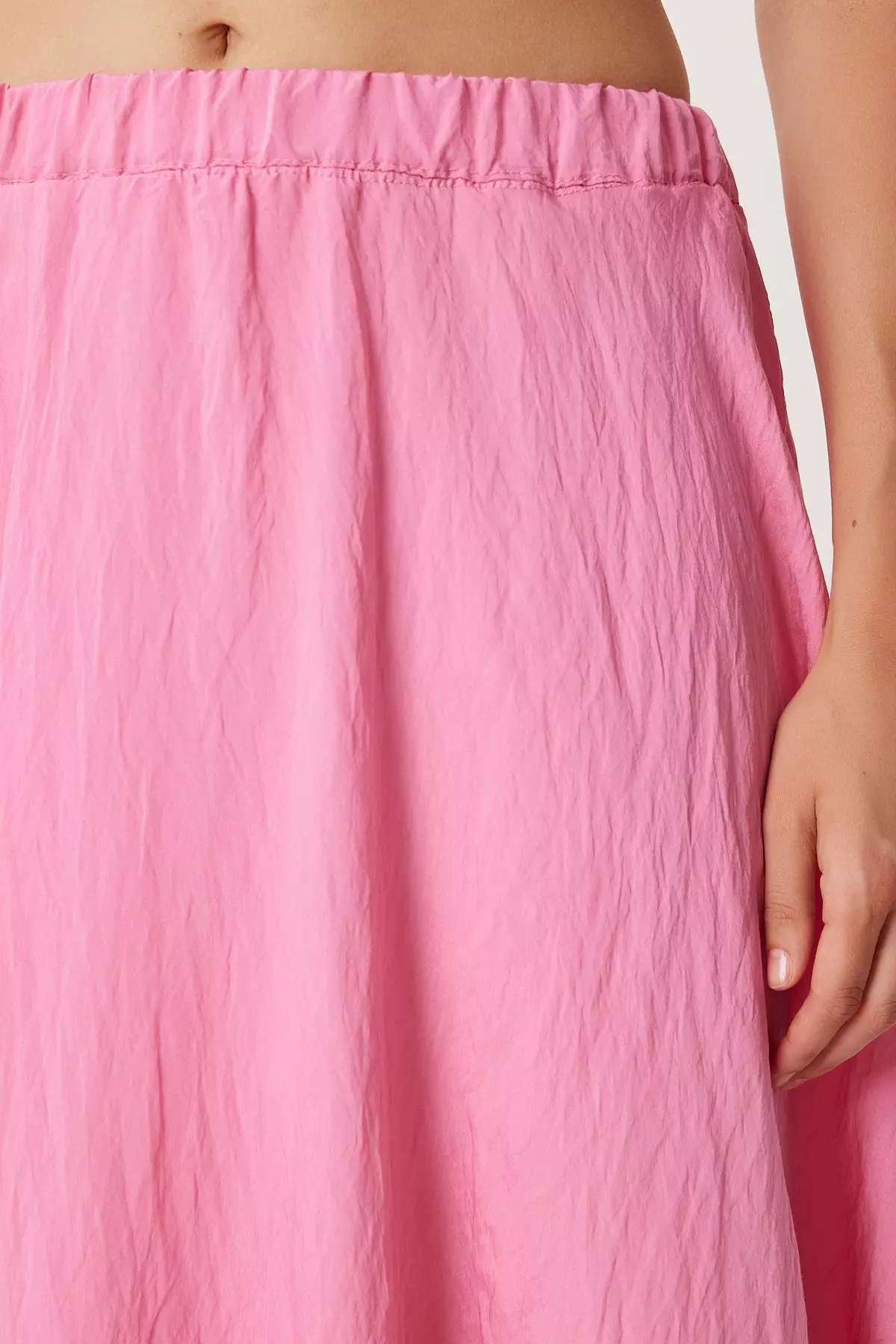 Flounce Linen Blend Long Skirt