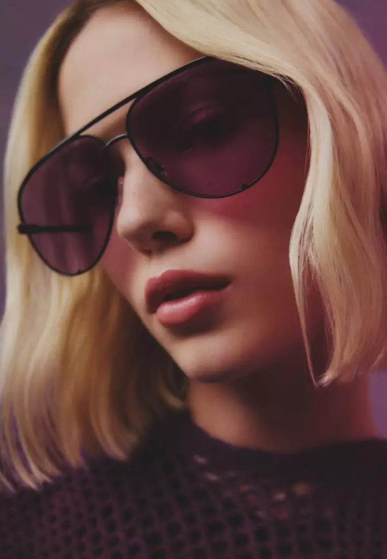 High Key Extra Large Sunglasses - Black/Amethyst