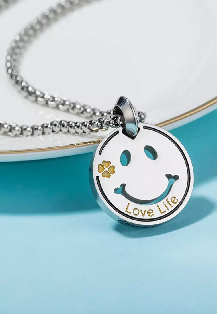 Tiffany happy hot sale face necklace