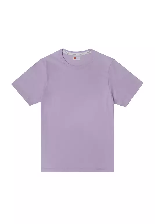 Hanes Mens Purple Round Neck T-Shirt