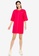Public Desire 粉紅色 Oversized Contrast Stitch T-shirt Dress 76B9EAA6B2A88CGS_3
