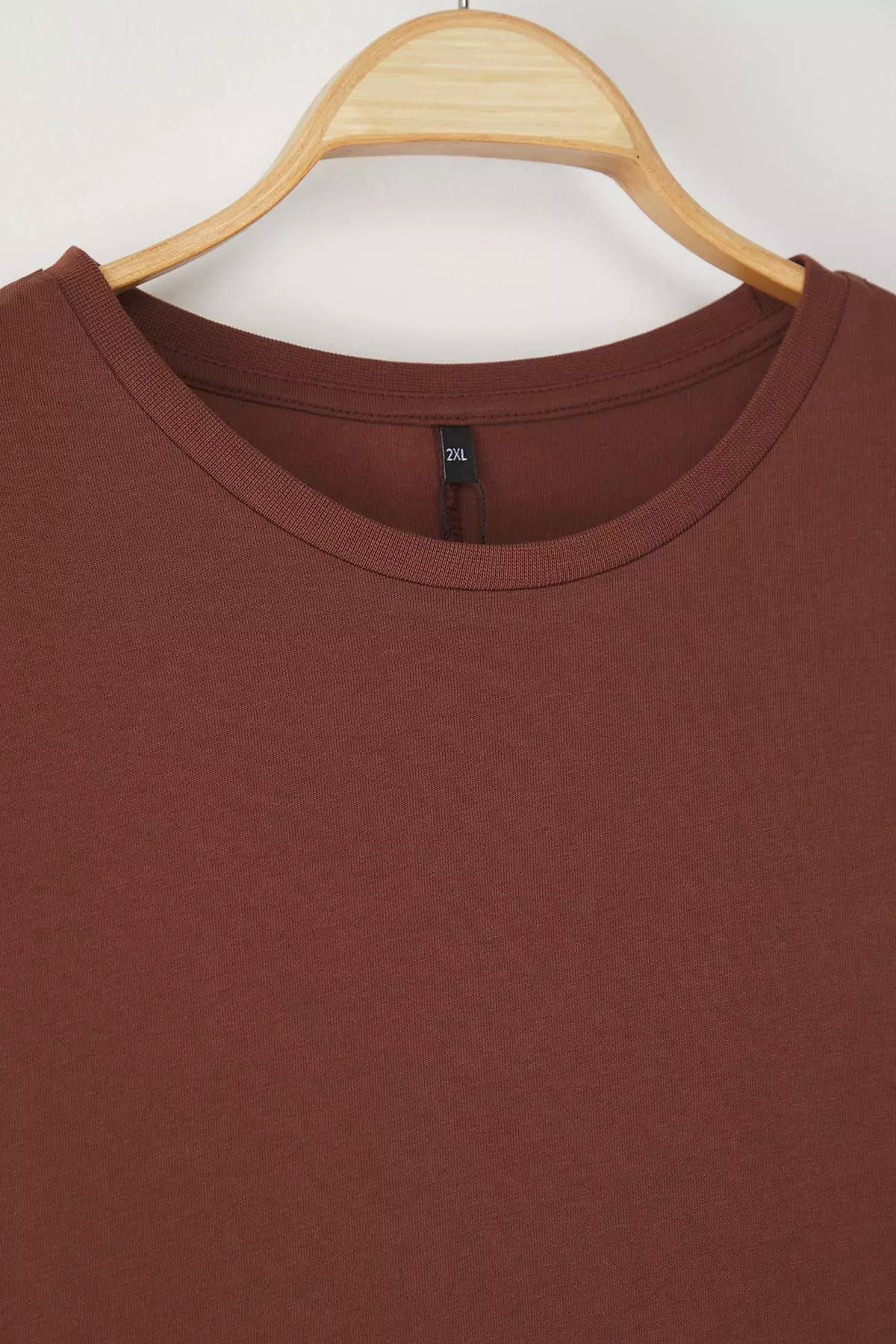 Brown Midi 100% Cotton Knitted T-Shirt Dress Tbbss24Ah00067