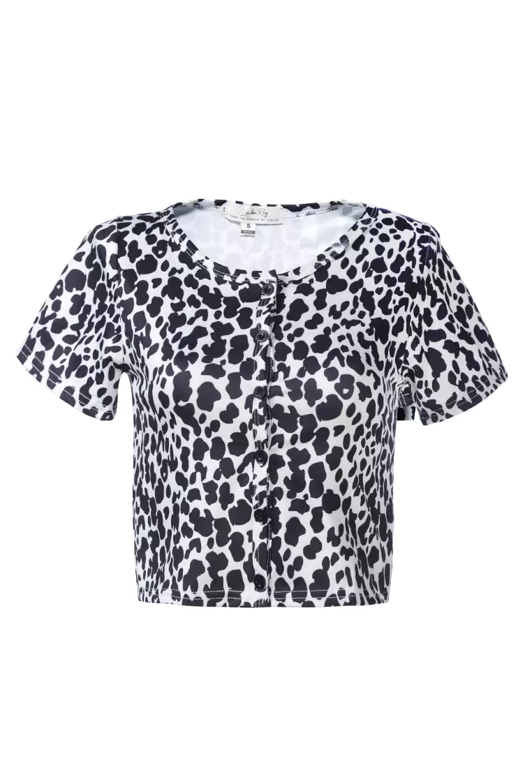 Blus Bersablon Kancing Atas