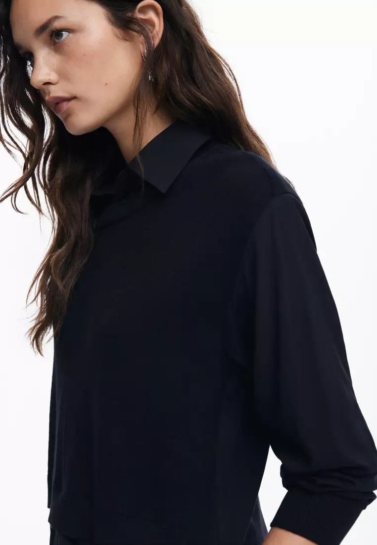 Desigual Camiseta De Punto De Manga Corta Para Mujer, Blanco