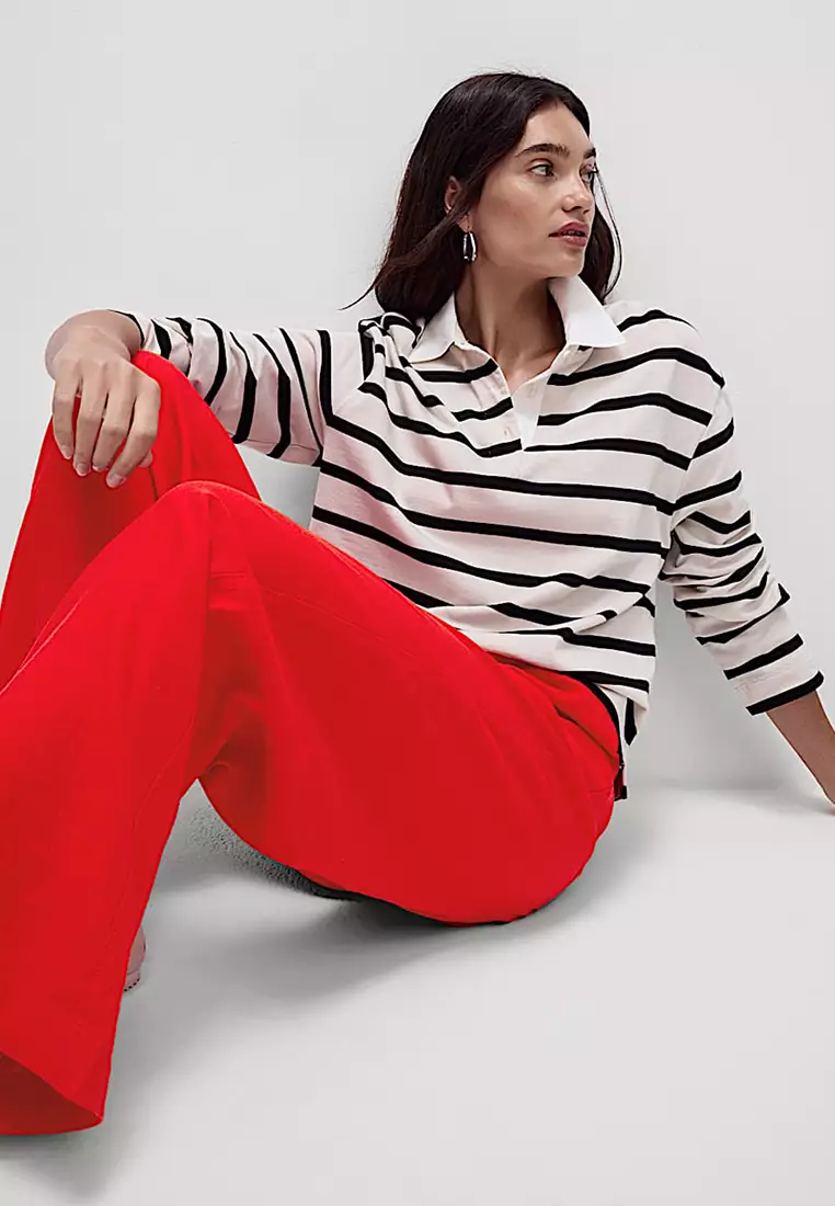 Linen Blend Wide Leg Trousers