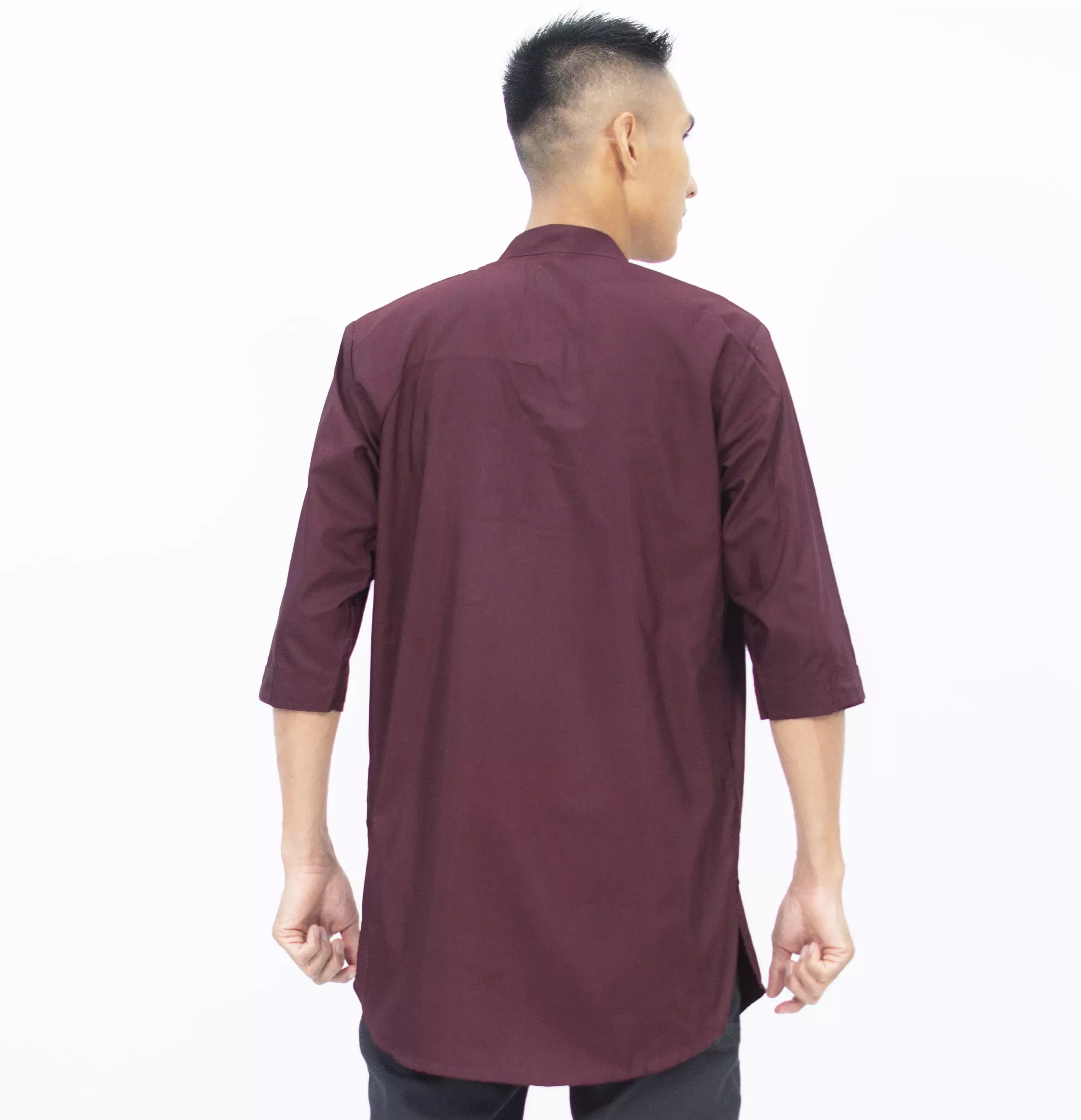 AMMAR Baju Koko Kurta Pakistan Busana Muslim Pria Fashion Muslim Pria Kurta Pria Kemeja Koko - MARUN