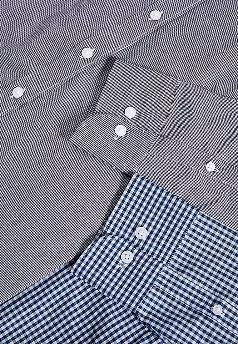 2Pk Slim Fit Easy Iron Cotton Blend Shirts