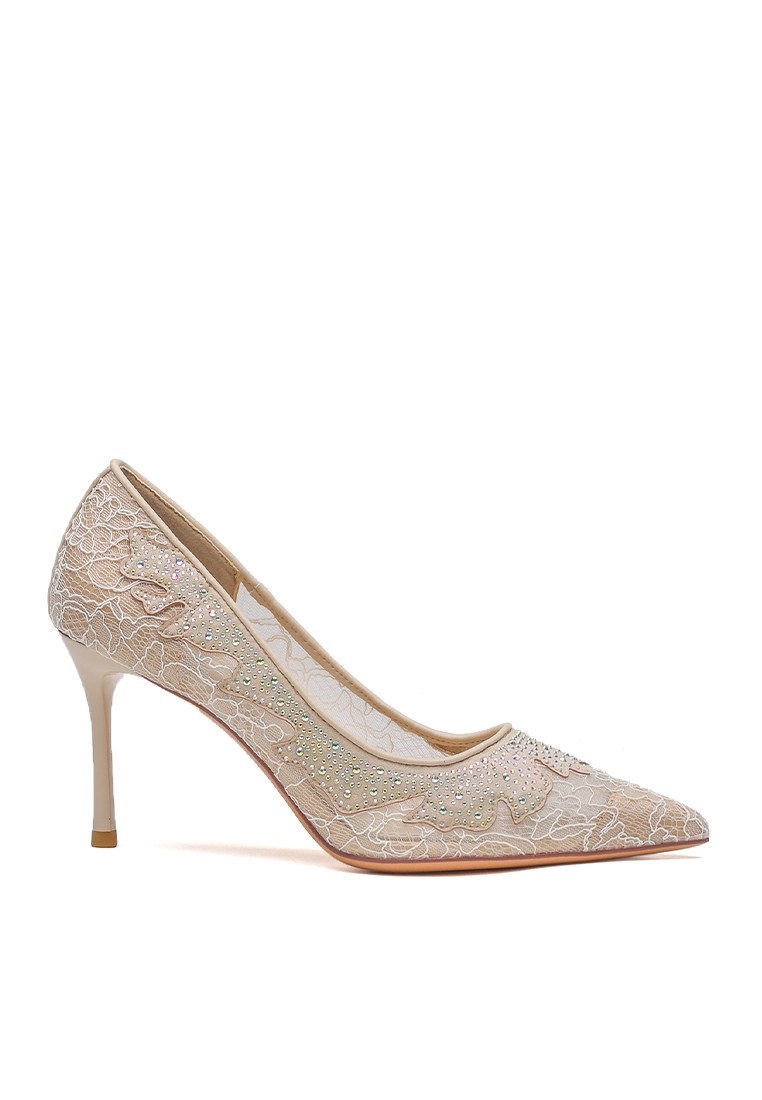 8CM Elegant Lace Pumps Heels Shoes IF85511