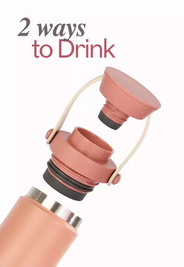Wakakids Botol Minum Termos Stainless Steel Vacuum Cup Tumbler dengan Pegangan Silikon 500ml K2366 Venrc Navy