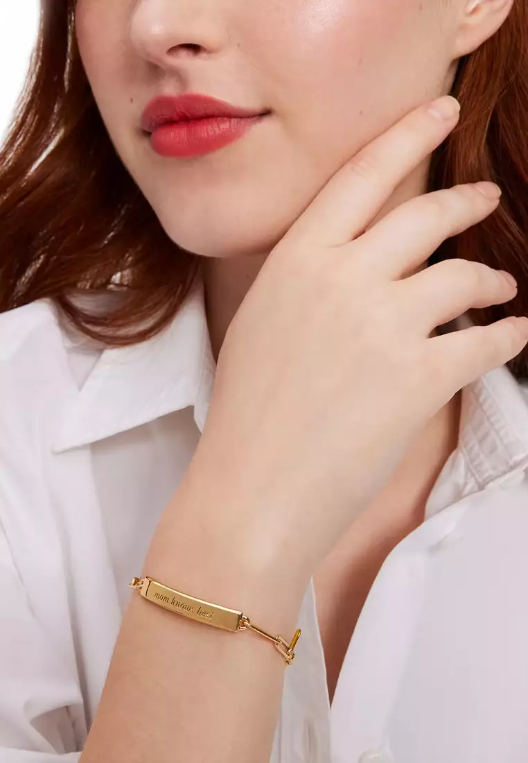 Mom Knows Best Idiom Id Bracelet - Gold KG408